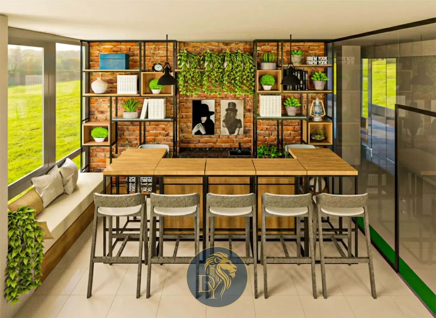 Luxury bar interior design Lebanon flexible workspace