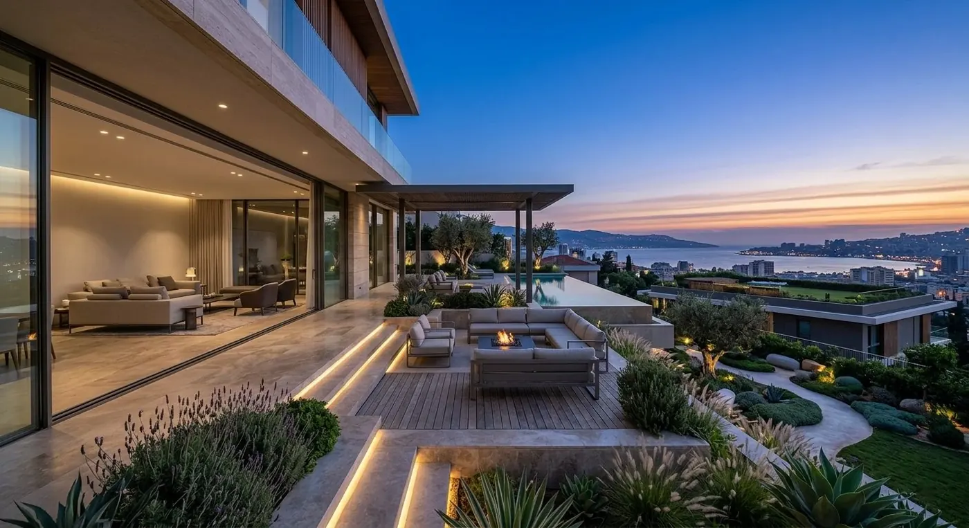 Exterior landscape design Lebanon luxury property