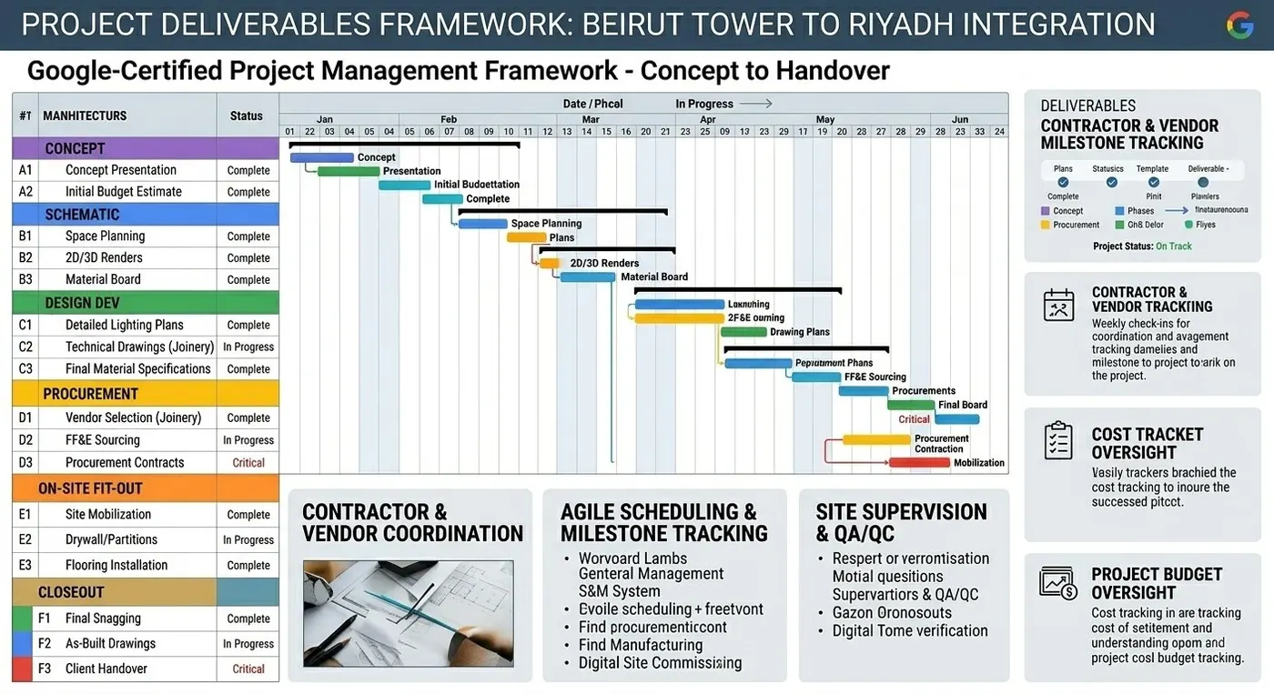 Google-certified project management interior architecture Lebanon