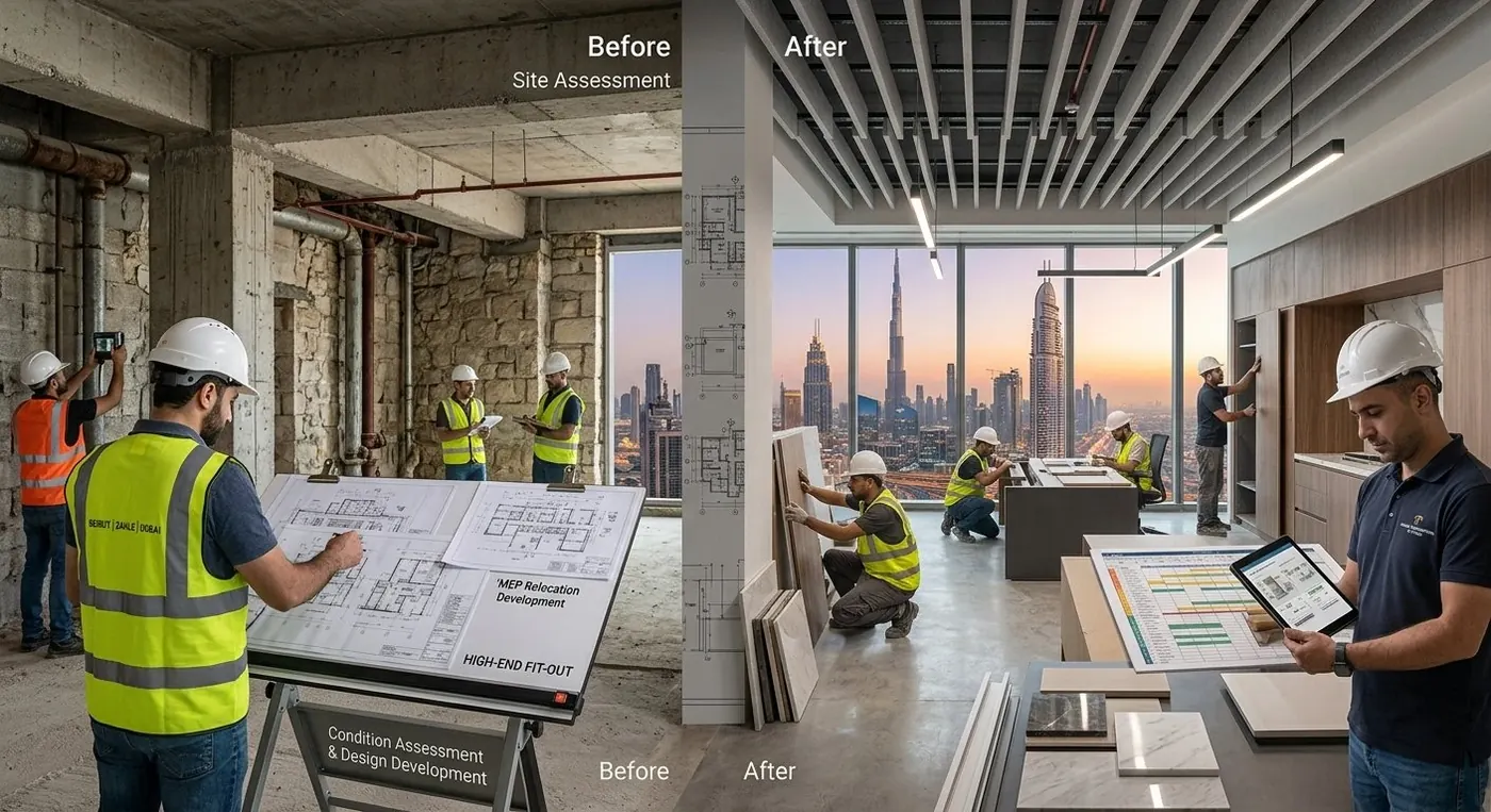 Turnkey interior design project management Lebanon